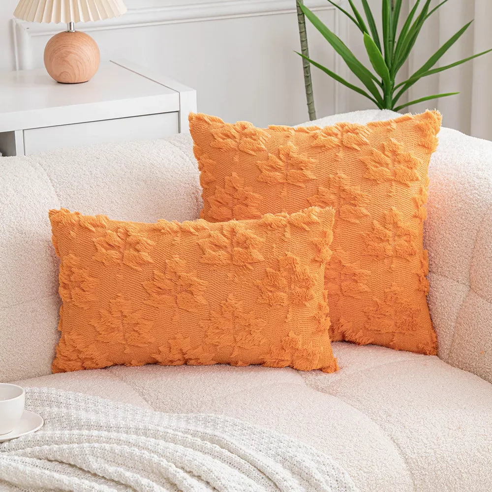 Autumn Maple Leaf Plush Throw Pillow Covers – Cozy Decorative Cushion Cases - DSARD