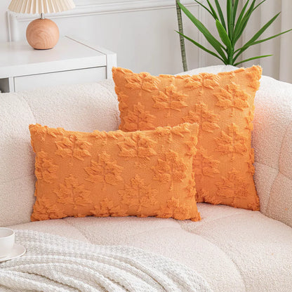 Autumn Maple Leaf Plush Throw Pillow Covers – Cozy Decorative Cushion Cases