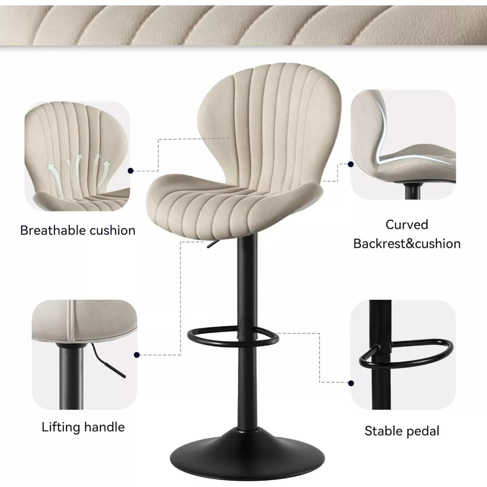 Modern Swivel Bar Stools Set with High Backrest - DSARD