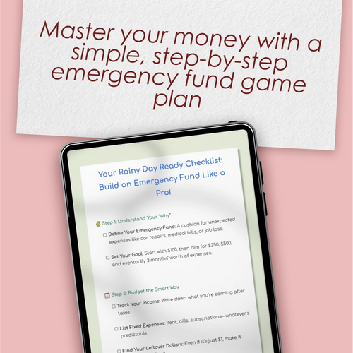 Your Rainy Day Ready Checklist: Build an Emergency Fund Like a Pro! | Emergency Fund for Low Income Budgeters, Printable & Digital Download