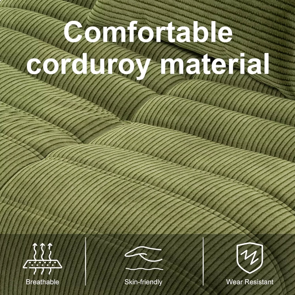 Comfy Corduroy Bean Bag Chair with Pillow – Memory Foam Seating for Adults - DSARD - DSARD