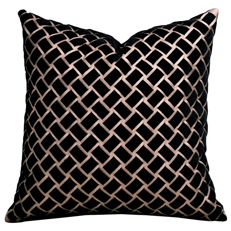 Luxury Autumn Gold Brown Cushion Cover 18x18in Suede Pillow Case