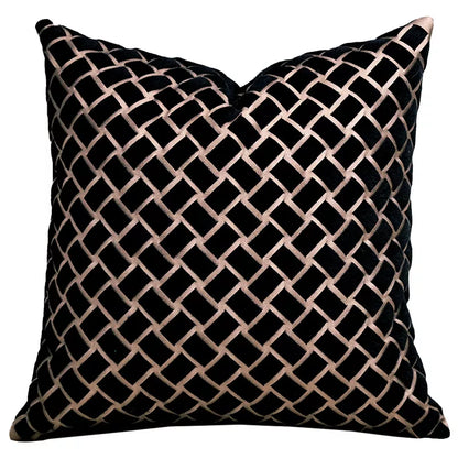 Luxury Autumn Gold Brown Cushion Cover 18x18in Suede Pillow Case