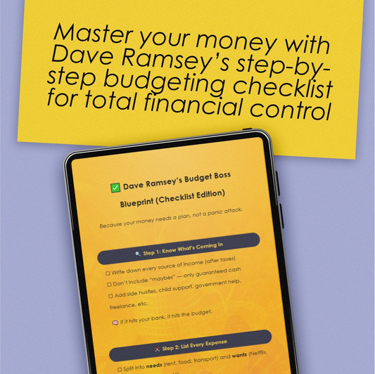 Dave Ramsey’s Budget Boss Blueprint (Checklist Edition) | How to Budget Like a Pro | Printable Financial Planning Guide