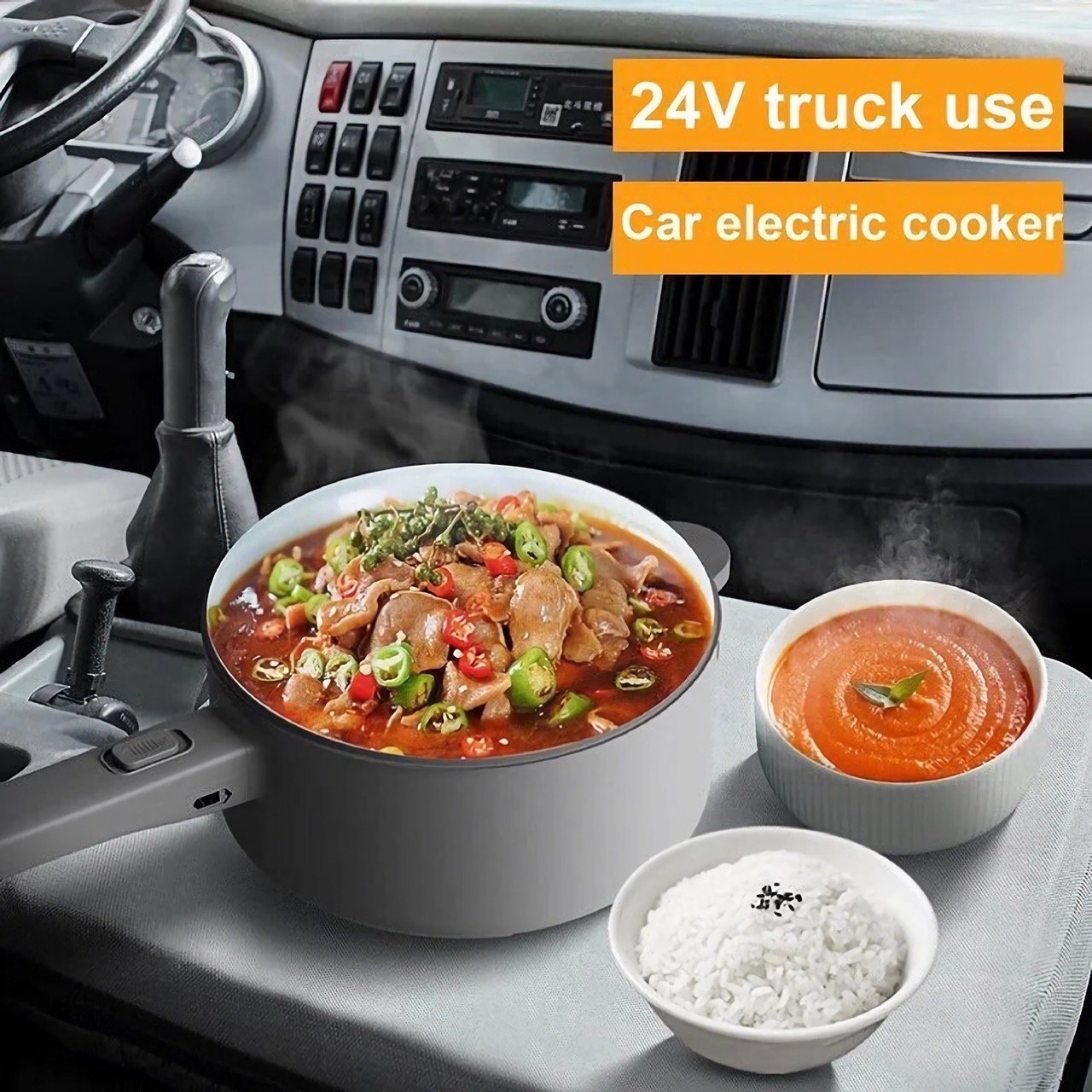 DSARD 24V Portable Electric Hot Pot & Rice Cooker – Multi-Function, High Power, Non-Stick, Travel-Friendly