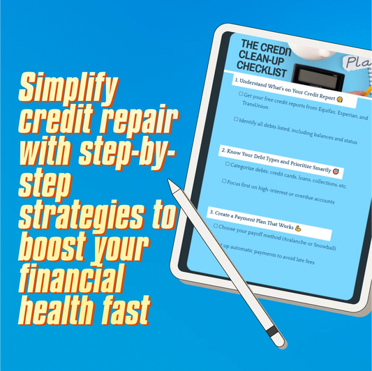 The Credit Clean-Up Checklist | Debt Payoff Planner | How to Pay Off Debt on Credit Report | Credit Report Repair Digital Download
