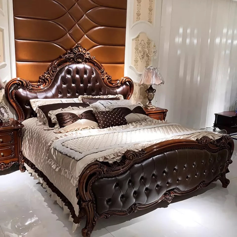 Luxury Aesthetic Wood Master Bed Frame for Queen and King Size Beds - DSARD