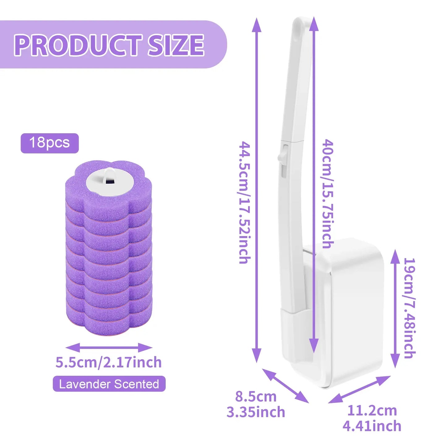 Disposable Toilet Bowl Cleaning Wand Kit – Practical Toilet Brush with Replaceable Heads