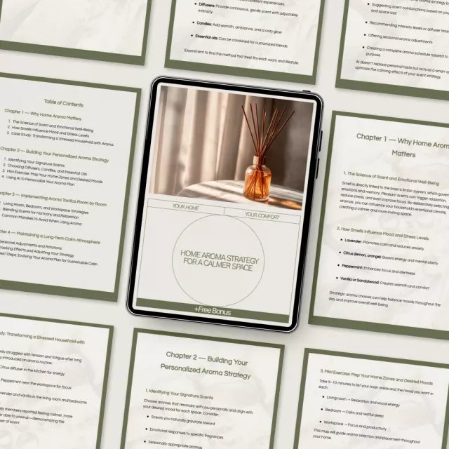Home Aroma Strategy for a Calmer Space | Printable Guide | Digital Download for Stress Relief, Home Scent Planning, Essential Oil Routine, and Mindful Living