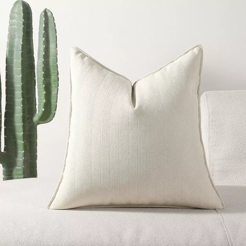 Soft Chenille Herringbone Throw Pillow Cover – Solid Color Decorative Cushion Case