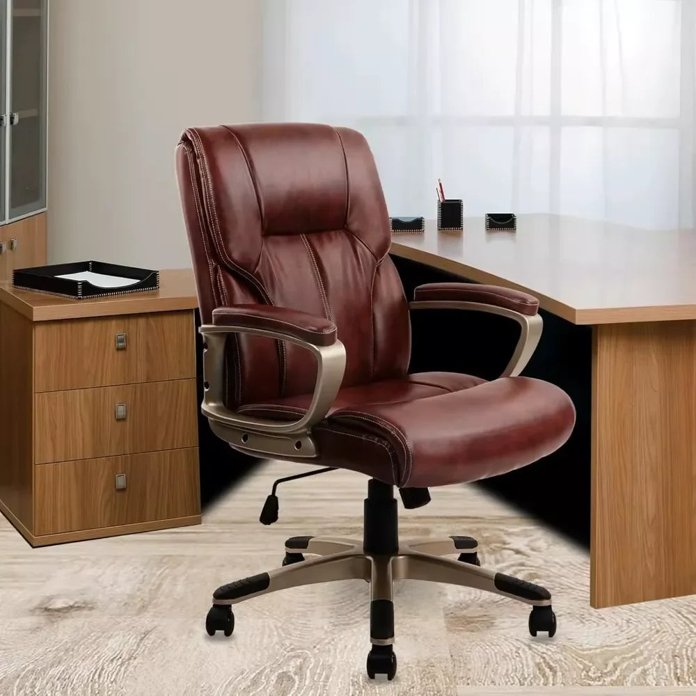Brown High Back Executive Office Chair – PU Leather, Lumbar Support, Ergonomic - DSARD - DSARD