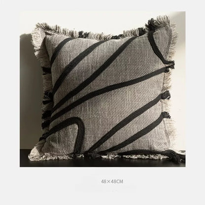 Brown Woven Throw Pillow Cover 12×20 / 20×20 Inch – Modern Luxe Décor