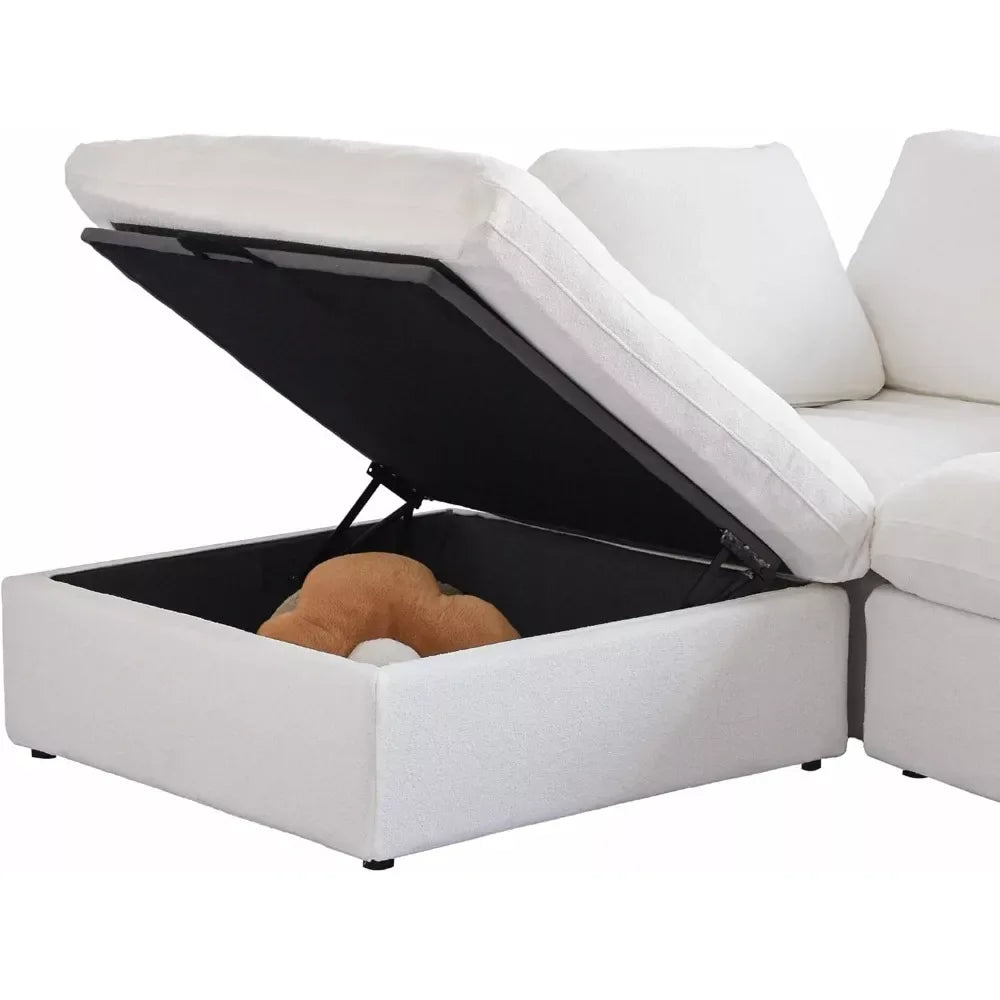 Cloud Modular Sectional Sofa with Deep Seats and Storage Ottomans - DSARD - DSARD