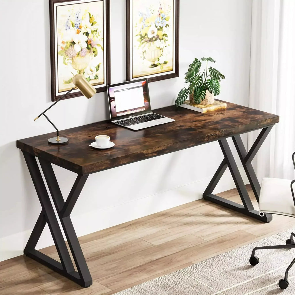 55 Inch Heavy Duty Writing Computer Desk with Z-Shaped Metal Legs - DSARD - DSARD