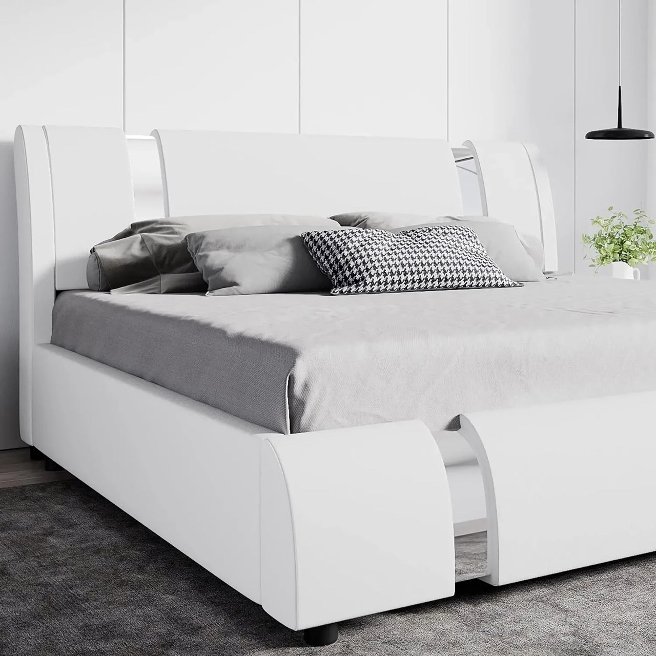 Modern Faux Leather Bed - DSARD
