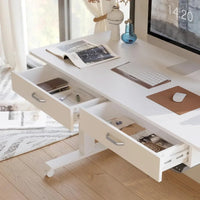 Electric Adjustable Height Standing Desk with Dual Drawers and Mobile Casters - DSARD - DSARD
