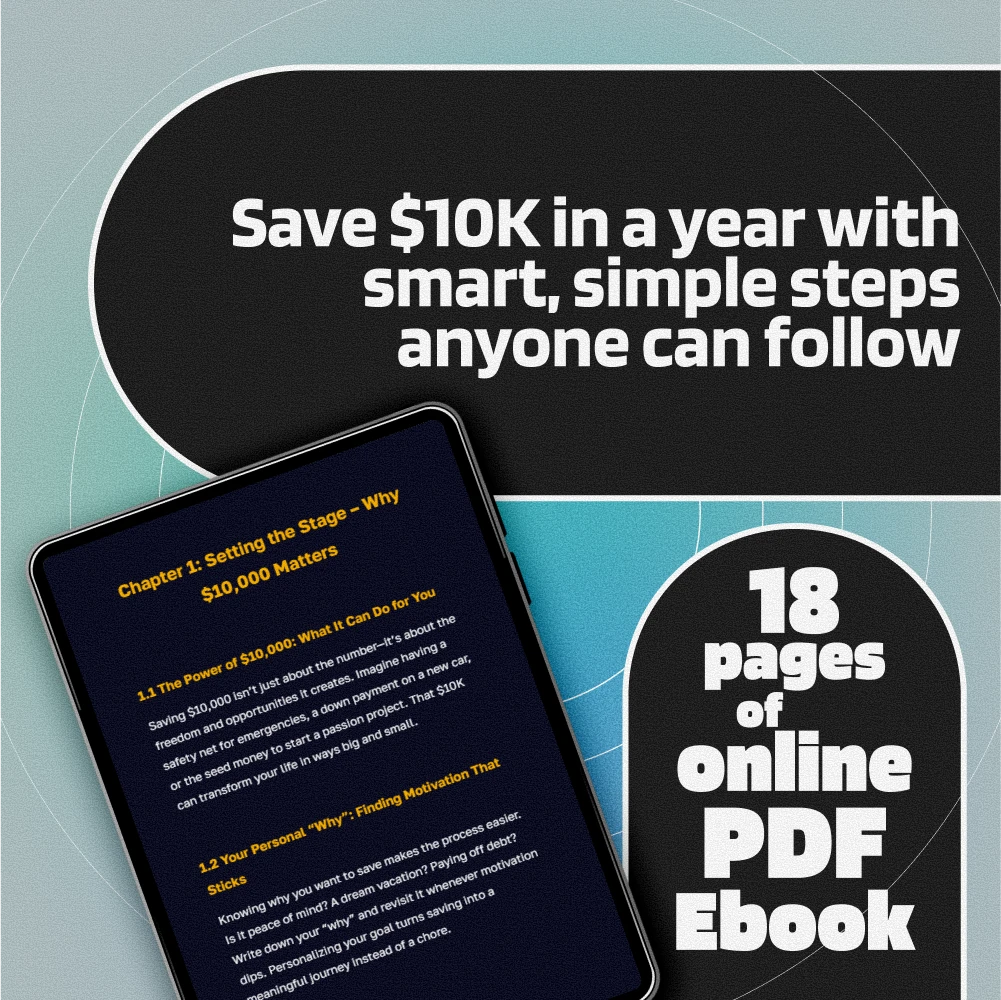 Your Simple, Smart Plan to Save $10,000 in Just 12 Months | How to Save $10,000 in a Year eBook | Budgeting Guide, Digital Download