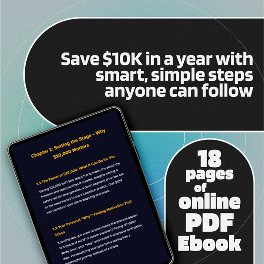 Your Simple, Smart Plan to Save $10,000 in Just 12 Months | How to Save $10,000 in a Year eBook | Budgeting Guide, Digital Download