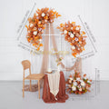 Orange Rose & Maple Leaf Luxury Artificial Flower Row for Wedding Arches & Party Décor