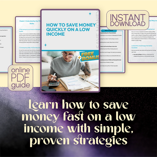 How to Save Money Quickly on a Low Income | Smart Budgeting Guide | How to Save Money with Low Income Fast | Instant Download