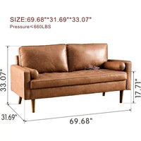 70″ Suede Leather Sofa with Tufted Design - DSARD - DSARD