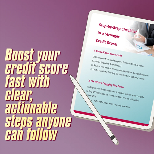 Step-by-Step Checklist to a Stronger Credit Score | Printable Credit Repair Guide | How Do You Raise Your Credit Score Checklist | Instant Download