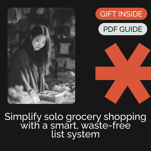 Solo Shopping Simplified: Your Single-Person Shopping List Guide | Digital Download, Minimalist Grocery Planner, shopping list for single person