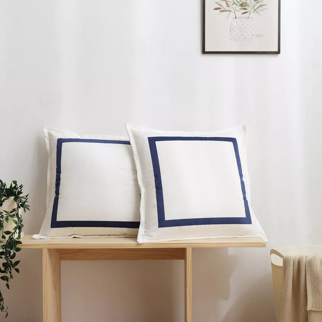 White Velvet Cushion Cover with Minimalist Pressed Edge – 18×18 Inch Decorative Pillowcase