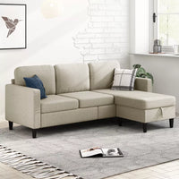 Modular L-Shaped Sectional Sofa with Storage Ottoman – Perfect for Small Spaces - DSARD