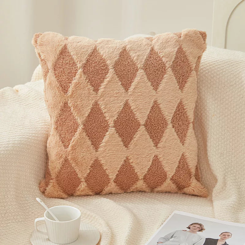 Imitation Rabbit Hair Throw Pillowcase 45x45cm