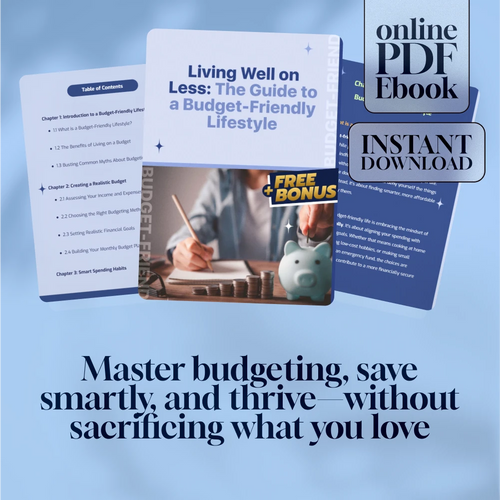 Living Well on Less: The Guide to a Budget-Friendly Lifestyle | Budget-Friendly Lifestyle eBook, Digital Download Guide for Saving, Spending & Meal Planning