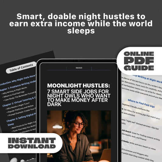 Moonlight Hustles: 7 Smart Side Jobs for Night Owls Who Want to Make Money After Dark – Guide for Freelancers, Digital Nomads & Side Hustlers | 7 Late-Night Side Hustles for Night Owls
