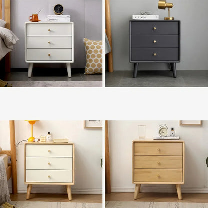 Four different styles of nightstands in various colors and designs.