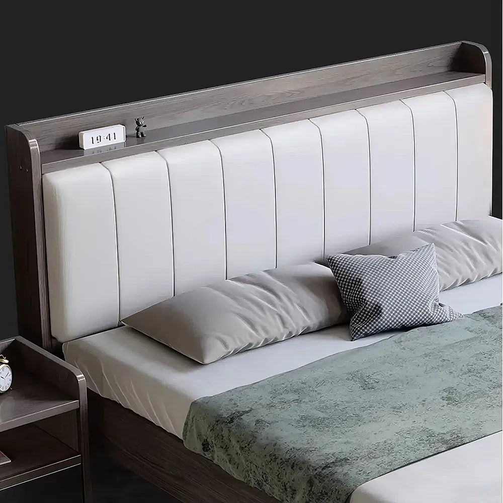 Minimalist Wooden King Size Bed – Elegant Modern Bedroom