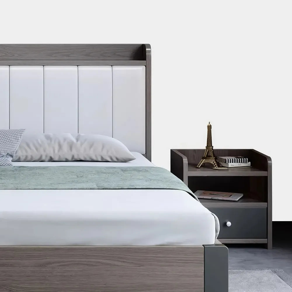 Minimalist Wooden King Size Bed – Elegant Modern Bedroom