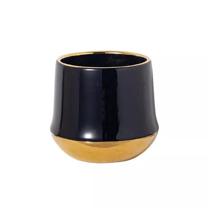 Electroplated Golden Ceramic Flower Pot