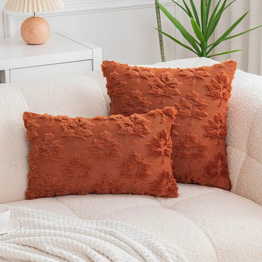 Autumn Maple Leaf Plush Throw Pillow Covers – Cozy Decorative Cushion Cases - DSARD