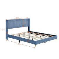 Chic Queen Size Corduroy Platform Bed with Sturdy Metal Legs - DSARD - DSARD