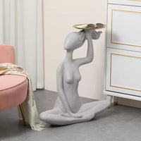 Nordic Modern Artistic Woman Tray Sculpture for Home Decor - DSARD