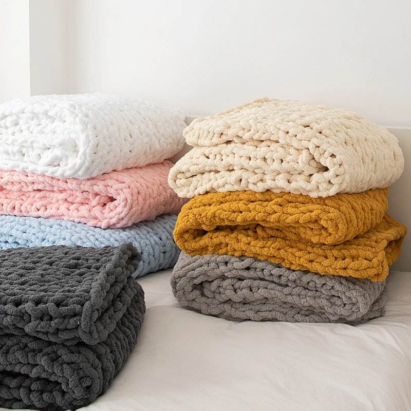 Soft Knit Throw Blanket for Home, Travel & Couch