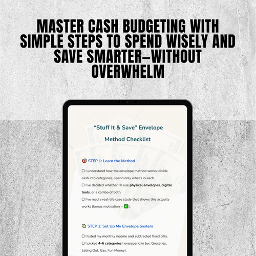 “Stuff It & Save” Envelope Method Checklist | Budgeting Checklist PDF | Cash Envelopes Savings System | Digital Download