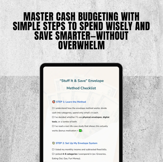 “Stuff It & Save” Envelope Method Checklist | Budgeting Checklist PDF | Cash Envelopes Savings System | Digital Download