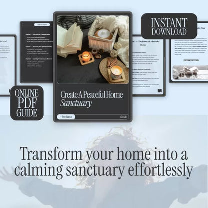 Create a Peaceful Home Sanctuary — Printable Home Calm Guide, Digital Decluttering Workbook, Stress Relief eBook, Mindful Living Checklist for a Cozy, Peaceful Home