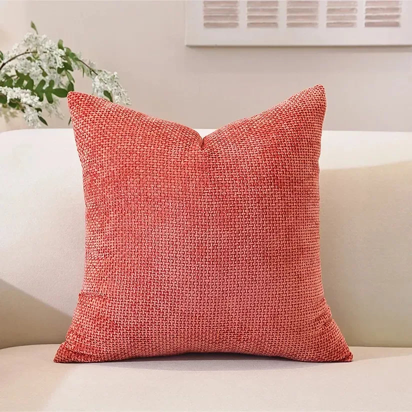 Easy-Clean Modern Solid Color Chenille Sofa Cushion Cover – Plush Square Pillowcase - DSARD