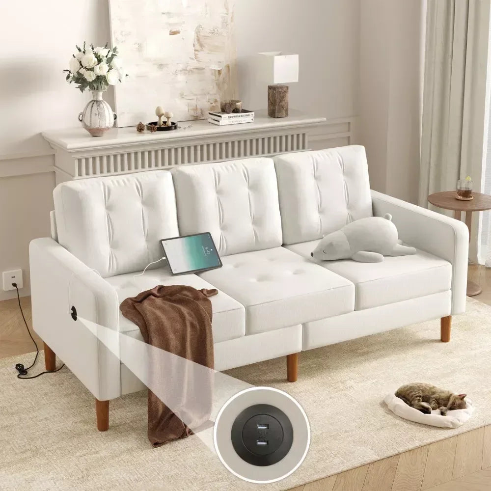 78″ Velvet Sofa with USB Ports - DSARD - DSARD