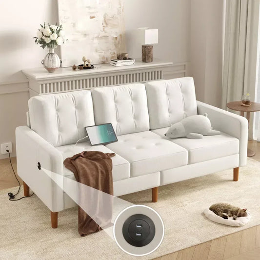 78″ Velvet Sofa with USB Ports - DSARD - DSARD