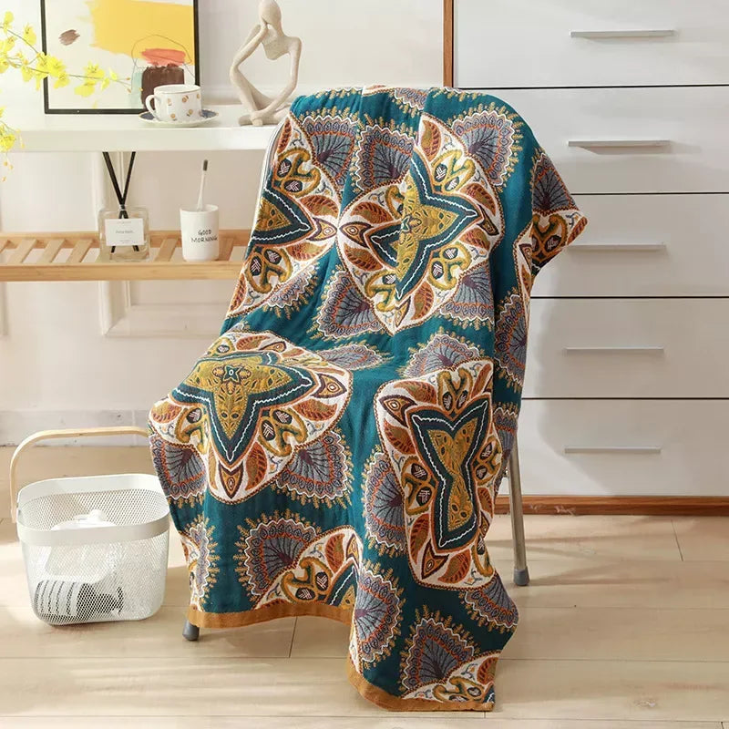 Bohemian Floral Cotton Beach Bath Towel - DSARD