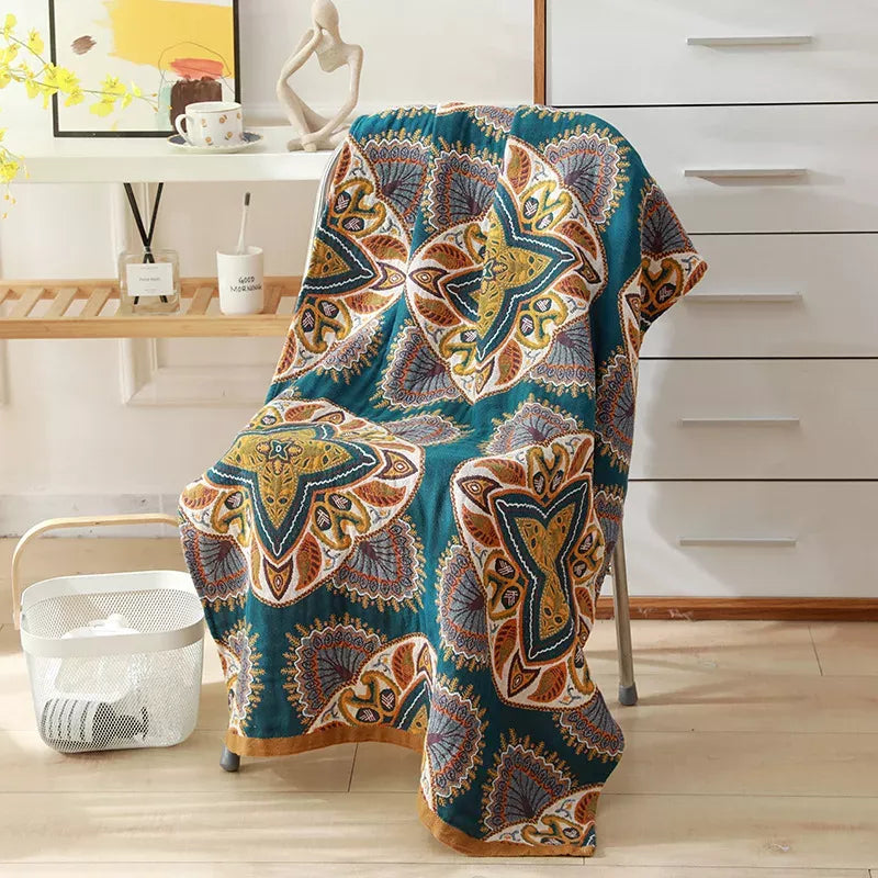 Bohemian Floral Cotton Beach Bath Towel