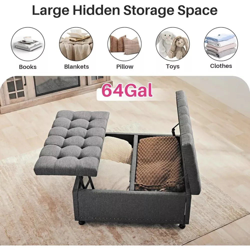 Large Square Storage Ottoman Bench - DSARD