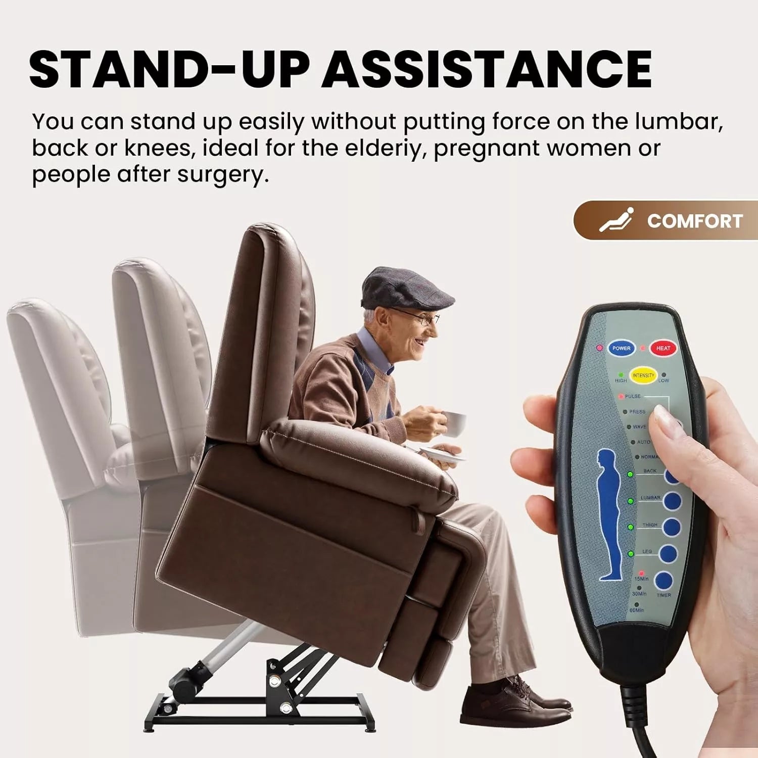 Power Lift Chair with Massage, Heating, USB Ports & Remote Control - DSARD